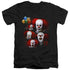 IT 1990/MANY FACES OF PENNYWISE - S/S ADULT V-NECK 30/1 - BLACK