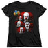 IT 1990/MANY FACES OF PENNYWISE - S/S WOMENS TEE - BLACK