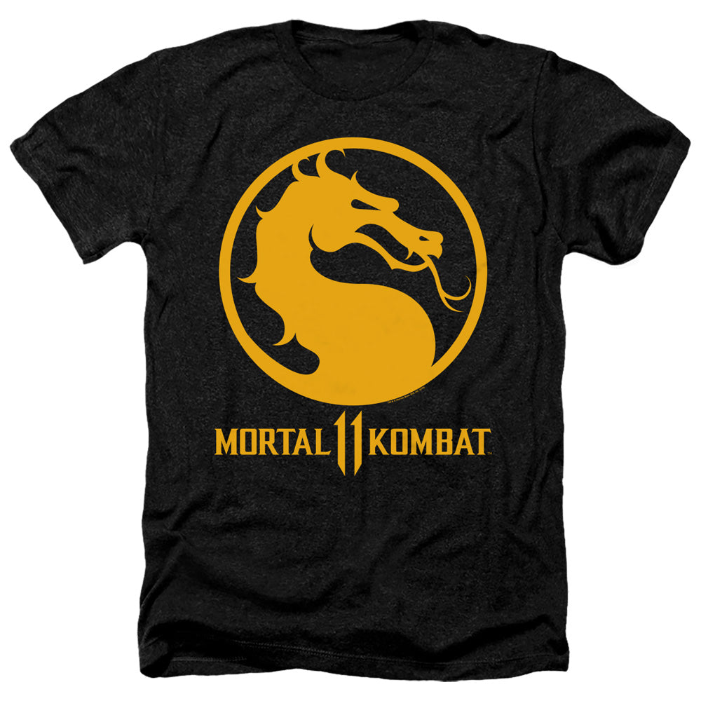 MORTAL KOMBAT 11/DRAGON LOGO - ADULT HEATHER - BLACK