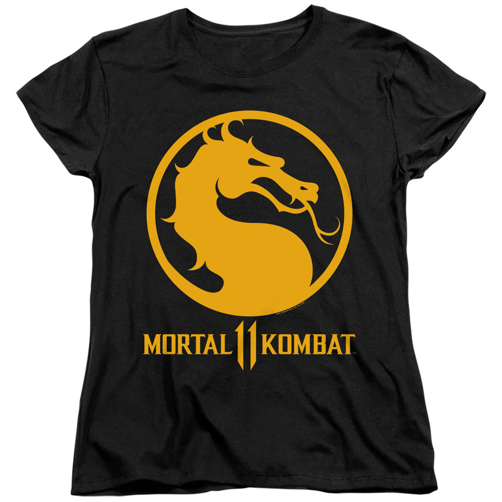 MORTAL KOMBAT 11/DRAGON LOGO - S/S WOMENS TEE - BLACK