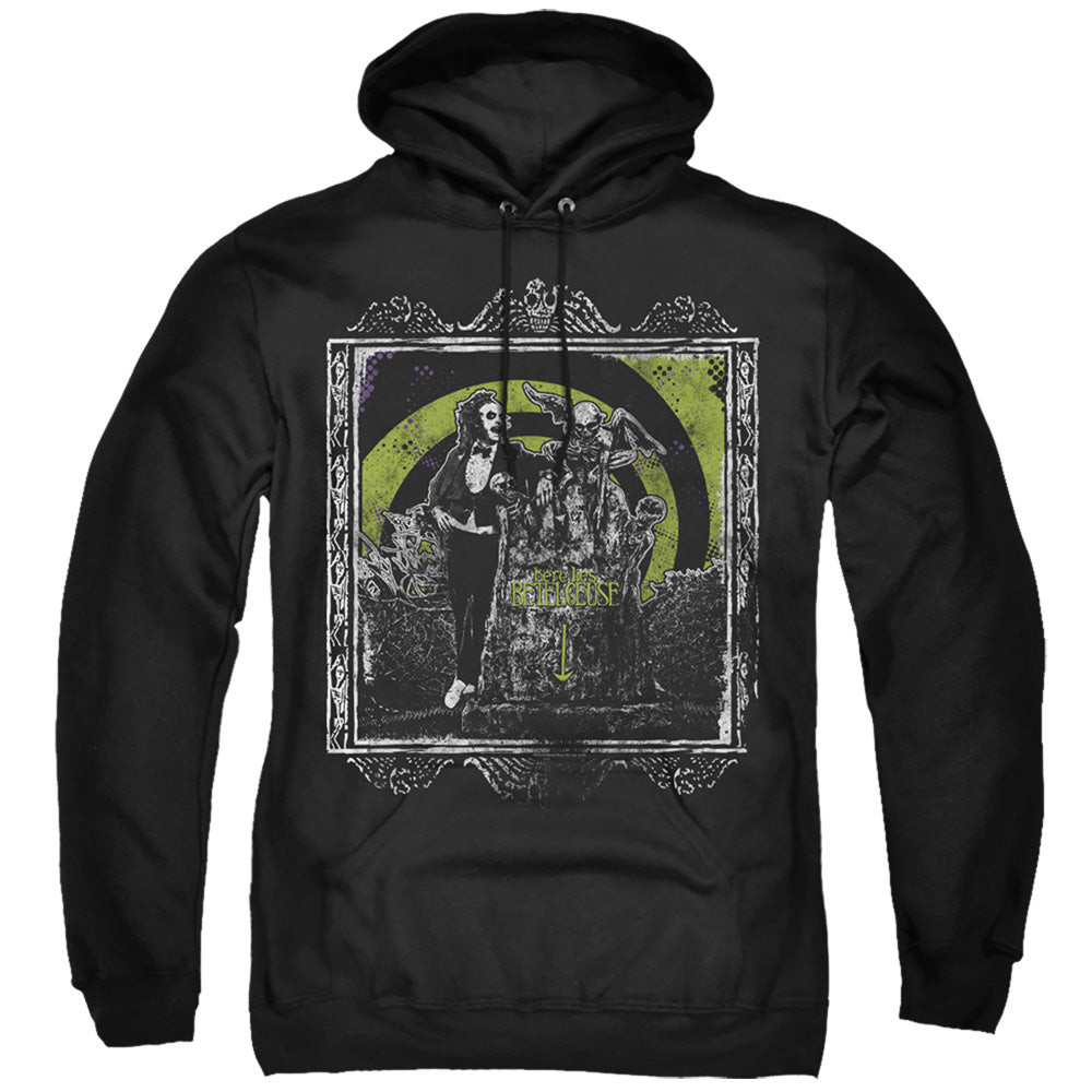 BEETLEJUICE/HERE LIES - ADULT PULLOVER HOODIE - BLACK