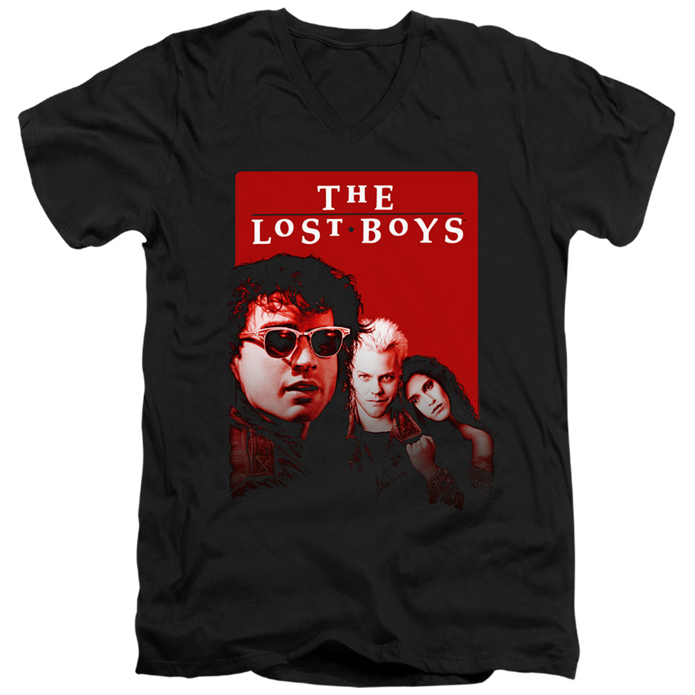 THE LOST BOYS/MICHAEL DAVID STAR - S/S ADULT V-NECK 30/1 - BLACK