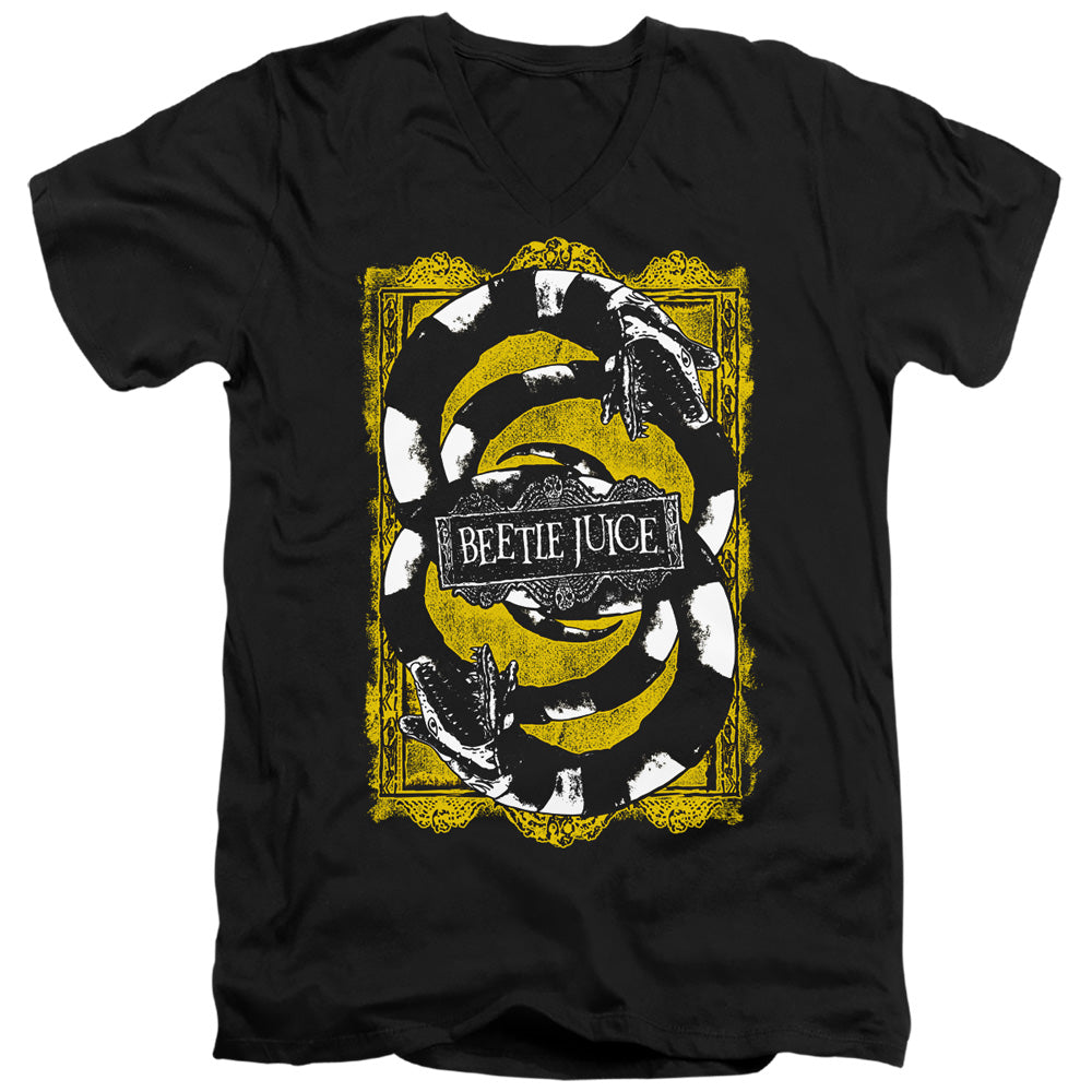 BEETLEJUICE/WE GOT WORMS - S/S ADULT V-NECK 30/1 - BLACK
