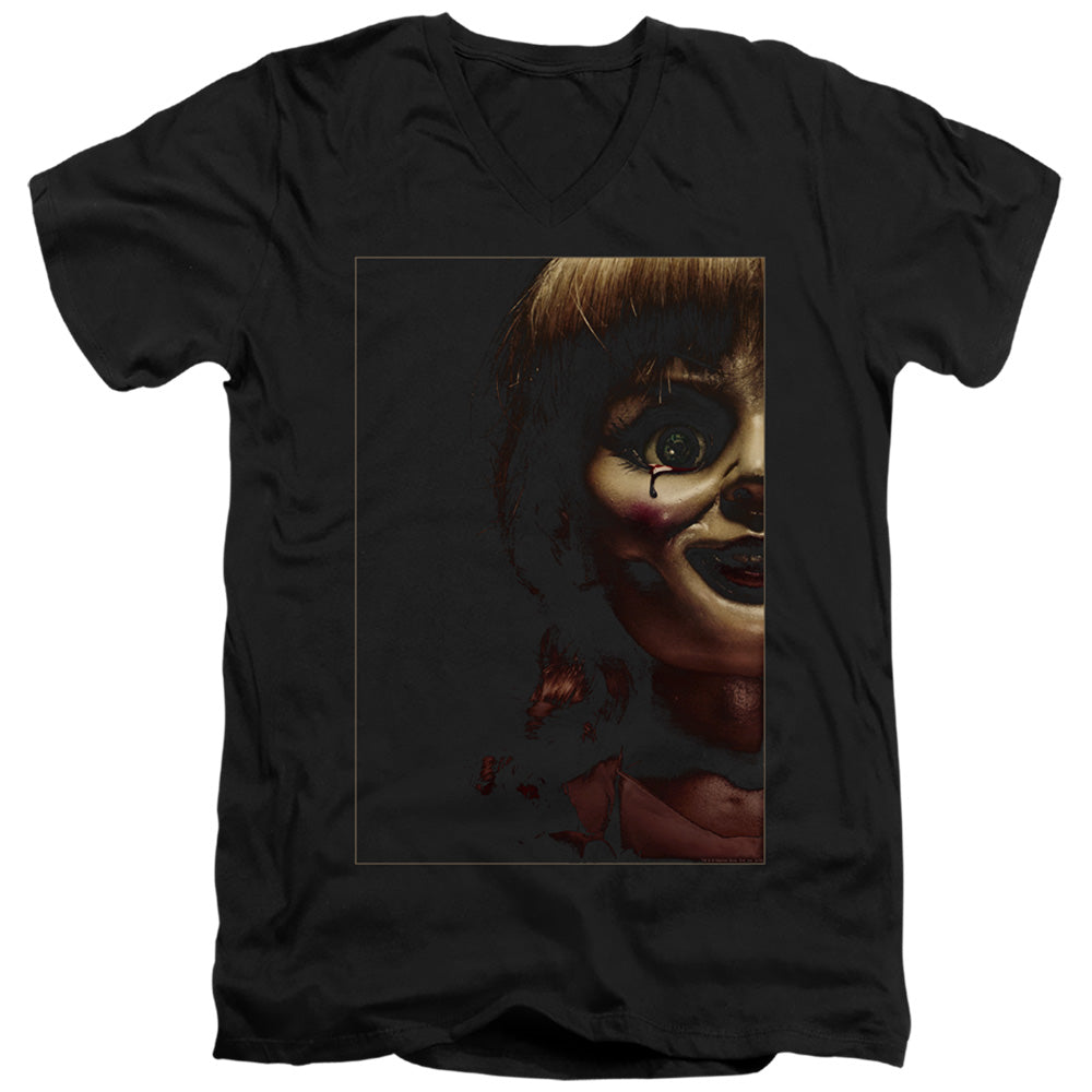 ANNABELLE/DOLL TEAR - S/S ADULT V-NECK 30/1 - BLACK
