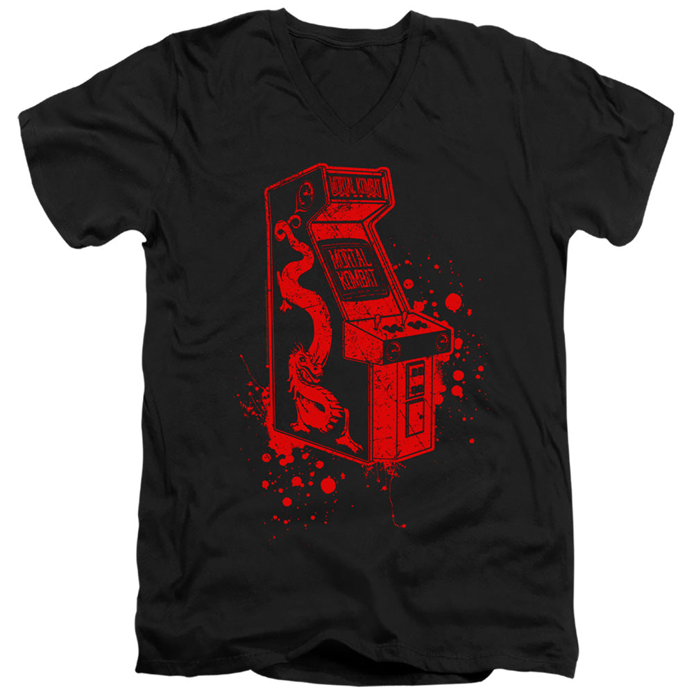 MORTAL KOMBAT KLASSIC/INSERT COIN - S/S ADULT V-NECK 30/1 - BLACK