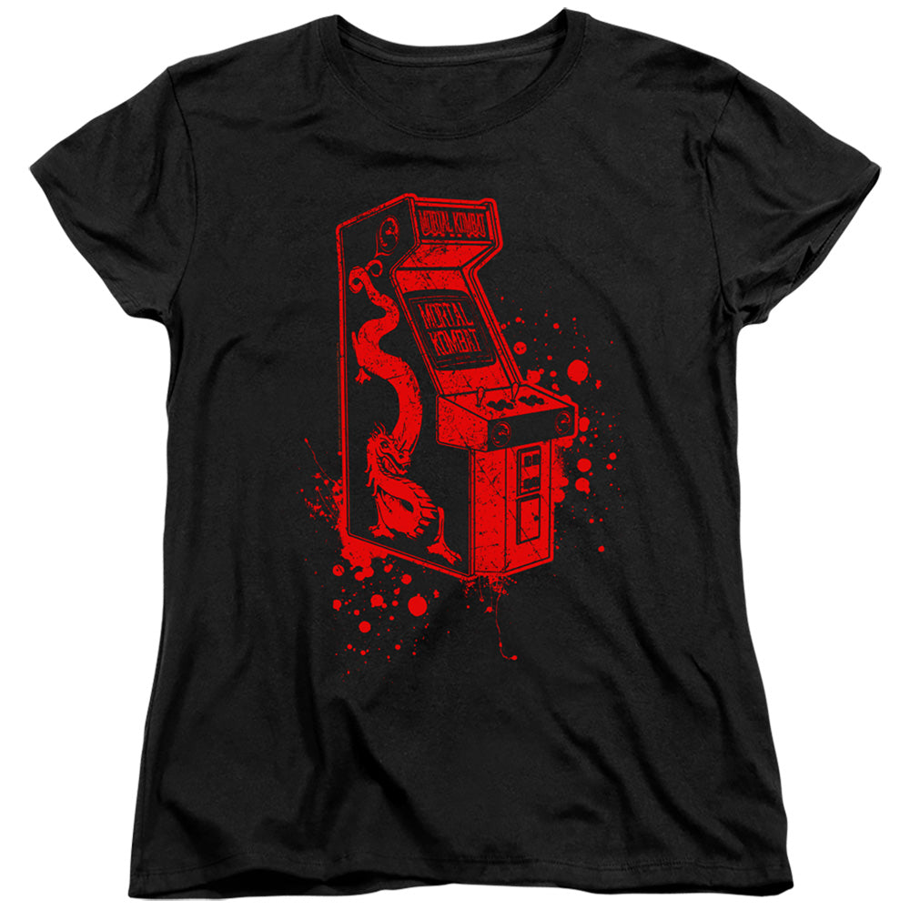 MORTAL KOMBAT KLASSIC/INSERT COIN - S/S WOMENS TEE - BLACK
