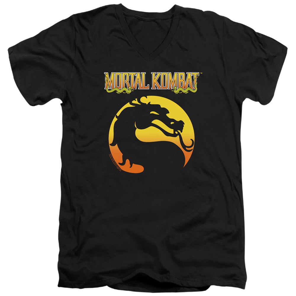 MORTAL KOMBAT KLASSIC/LOGO - S/S ADULT V-NECK 30/1 - BLACK