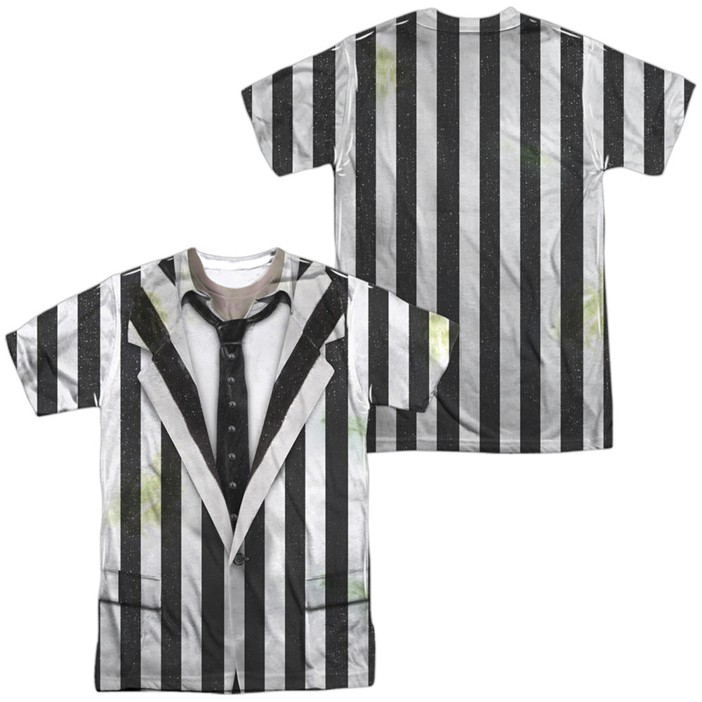 BEETLEJUICE/BEETLEJUICE SUIT (FRONT/BACK PRINT) - S/S ADULT POLY CREW - MULTI