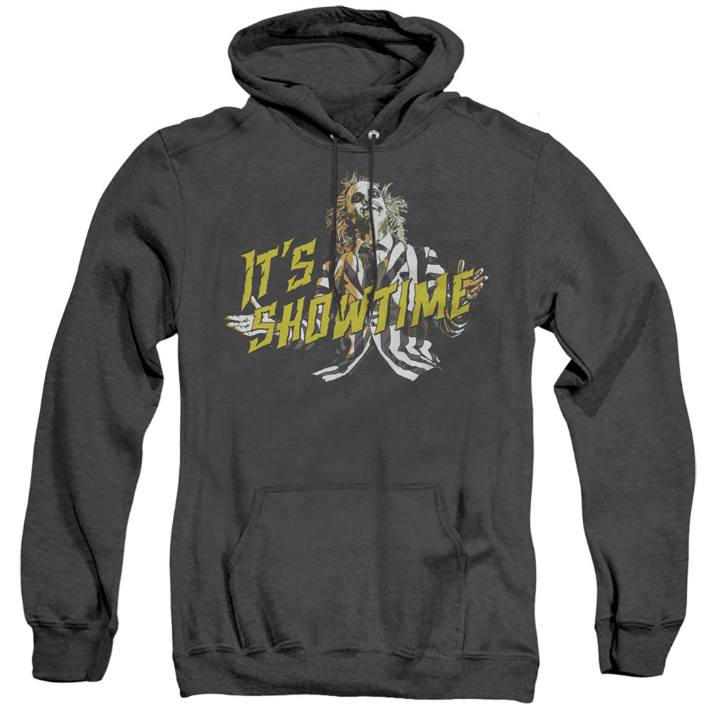BEETLEJUICE/SHOWTIME - ADULT HEATHER HOODIE - BLACK