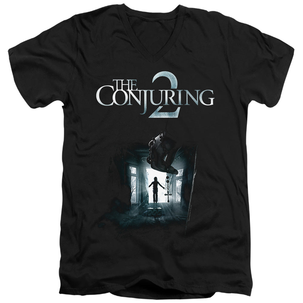 THE CONJURING 2/POSTER - S/S ADULT V-NECK 30/1 - BLACK