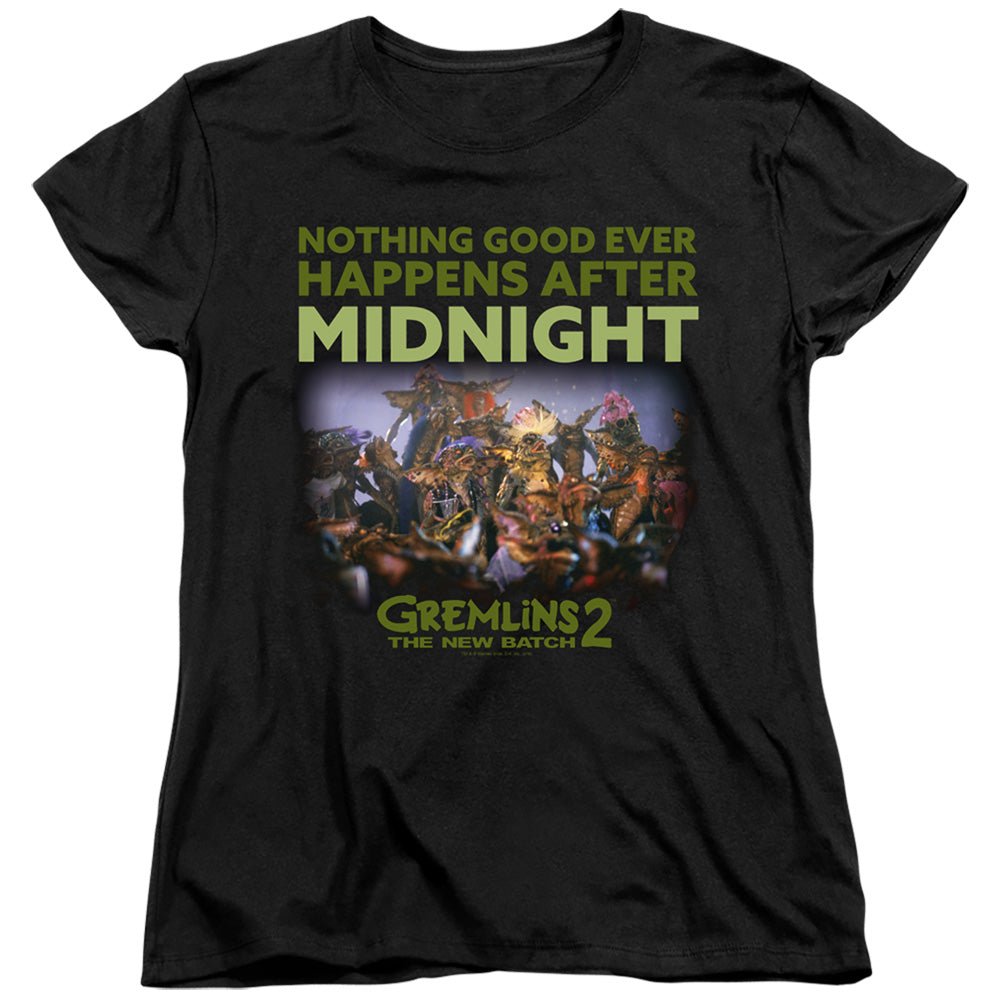 GREMLINS 2/AFTER MIDNIGHT - S/S WOMENS TEE - BLACK