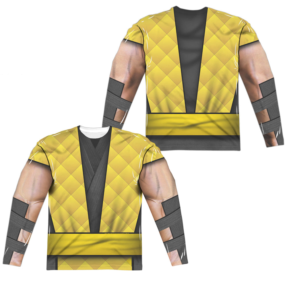 MORTAL KOMBAT KLASSIC/SCORPION OUTFIT (FRONT/BACK PRINT) - L/S ADULT POLY CREW  - MULTI