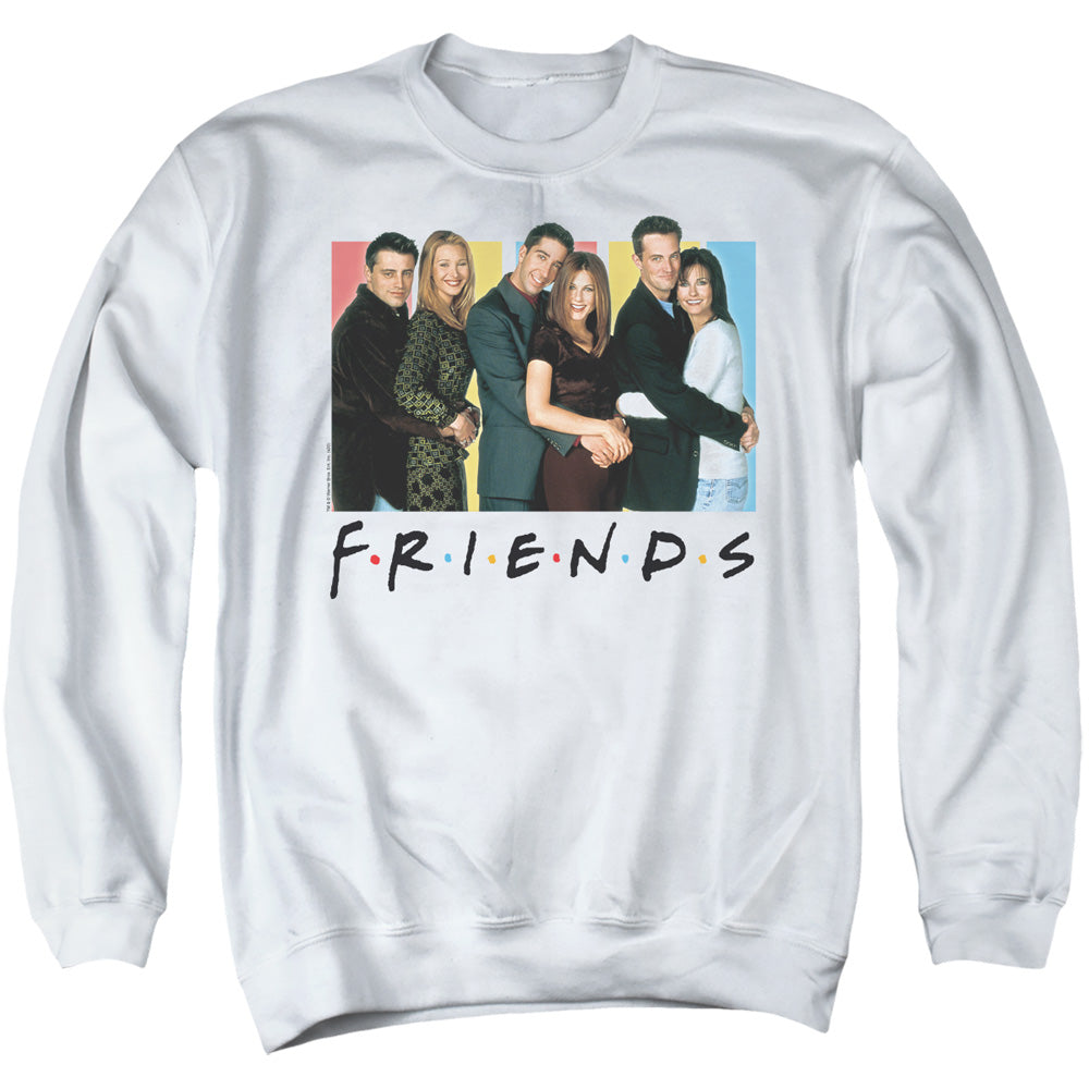 FRIENDS/CAST LOGO - ADULT CREWNECK SWEATSHIRT - WHITE