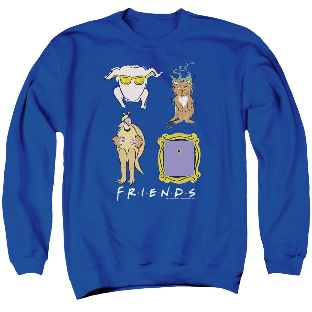 FRIENDS/SYBMOLS - ADULT CREWNECK SWEATSHIRT - ROYAL BLUE