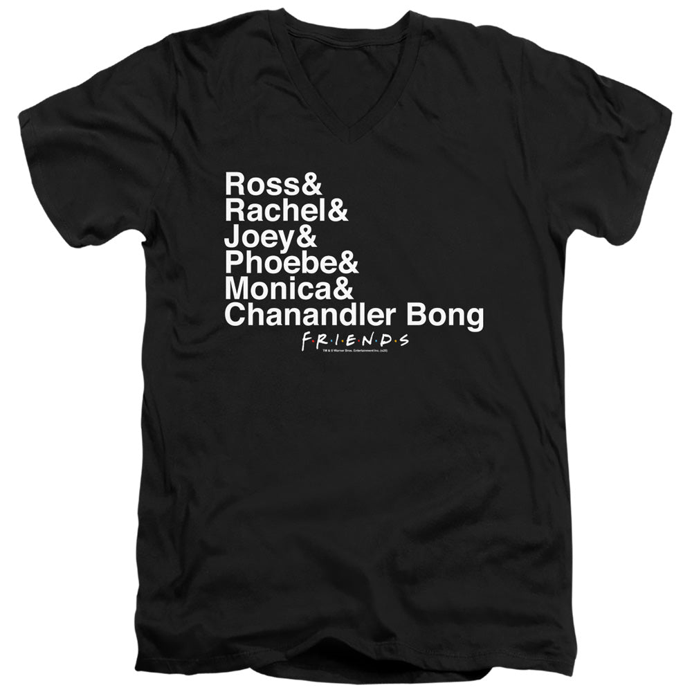 FRIENDS/CHANANDLER BONG - S/S ADULT V-NECK 30/1 - BLACK
