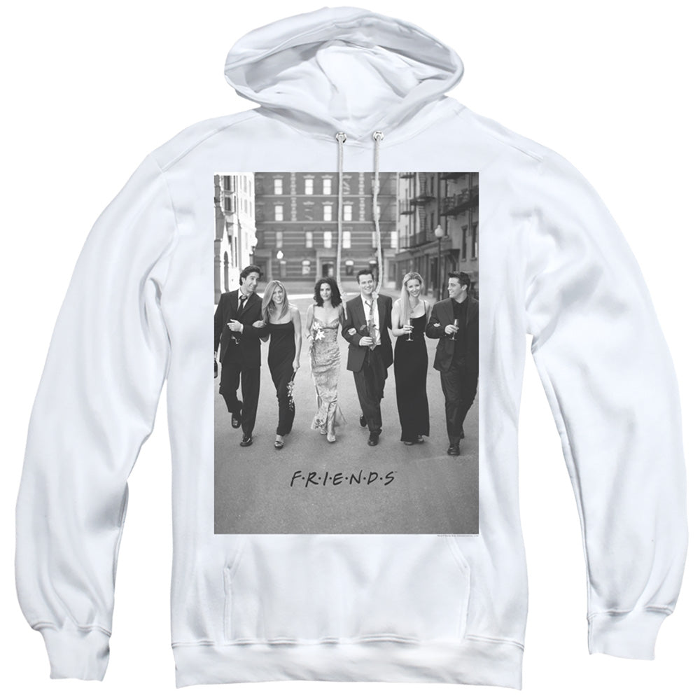 FRIENDS/WALK THE STREETS - ADULT PULLOVER HOODIE - WHITE