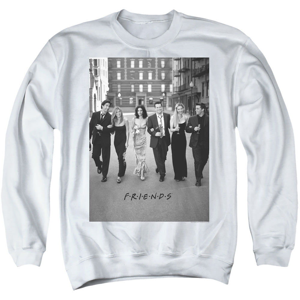FRIENDS/WALK THE STREETS - ADULT CREWNECK SWEATSHIRT - WHITE