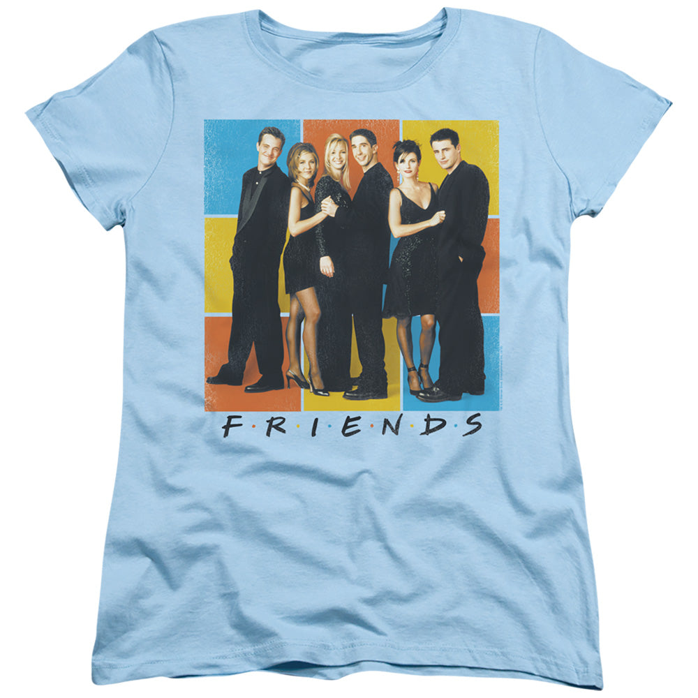 FRIENDS/COLOR BLOCK OF FRIENDS - S/S WOMENS TEE - LIGHT BLUE