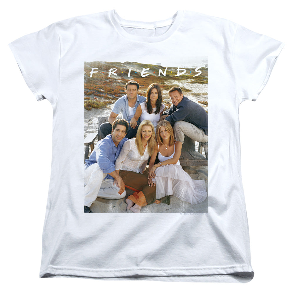 FRIENDS/LIFES A BEACH - S/S WOMENS TEE - WHITE