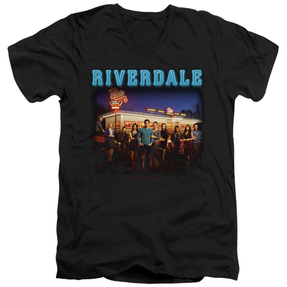 RIVERDALE/UP AT POPS - S/S ADULT V-NECK 30/1 - BLACK
