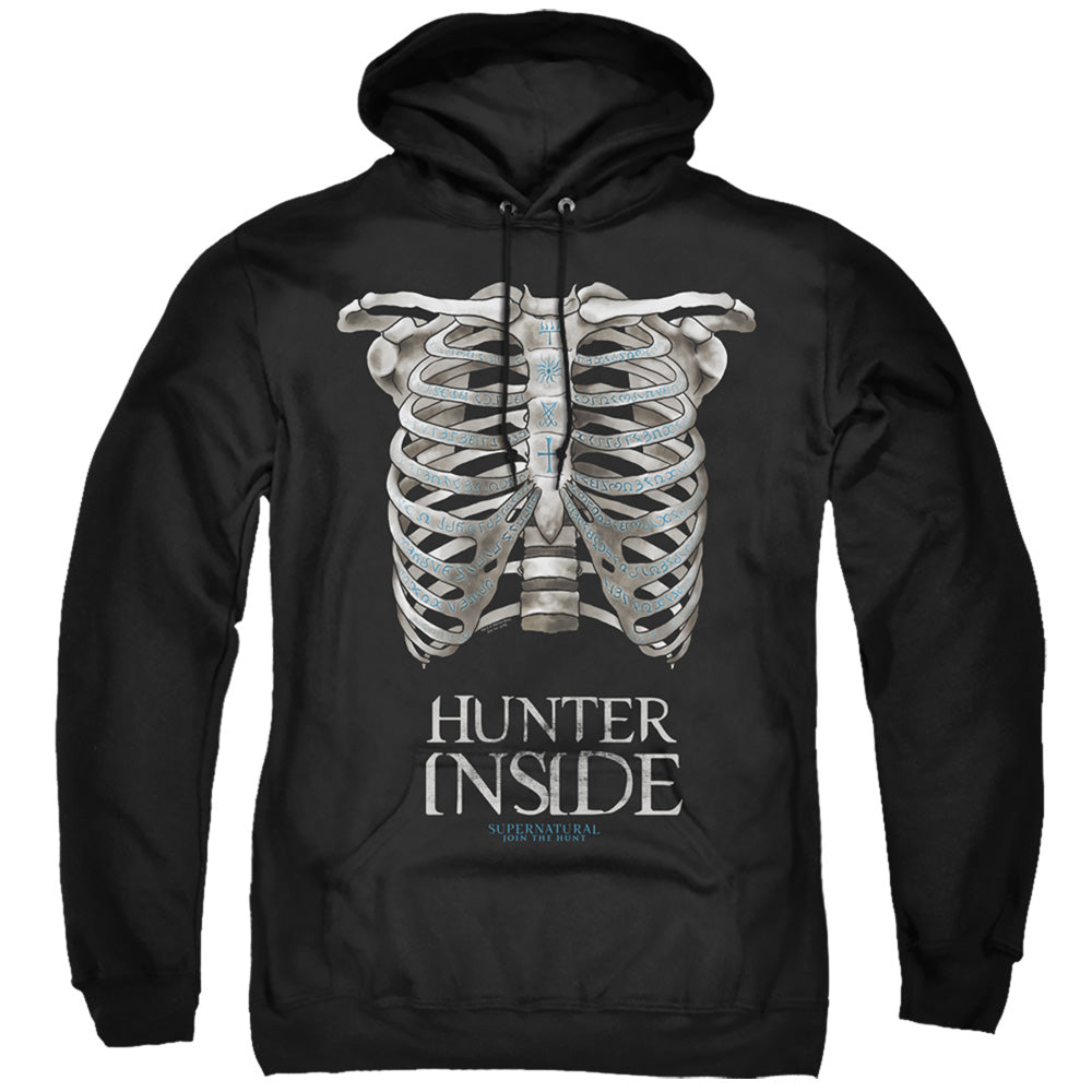 SUPERNATURAL/HUNTER INSIDE - ADULT PULLOVER HOODIE - BLACK
