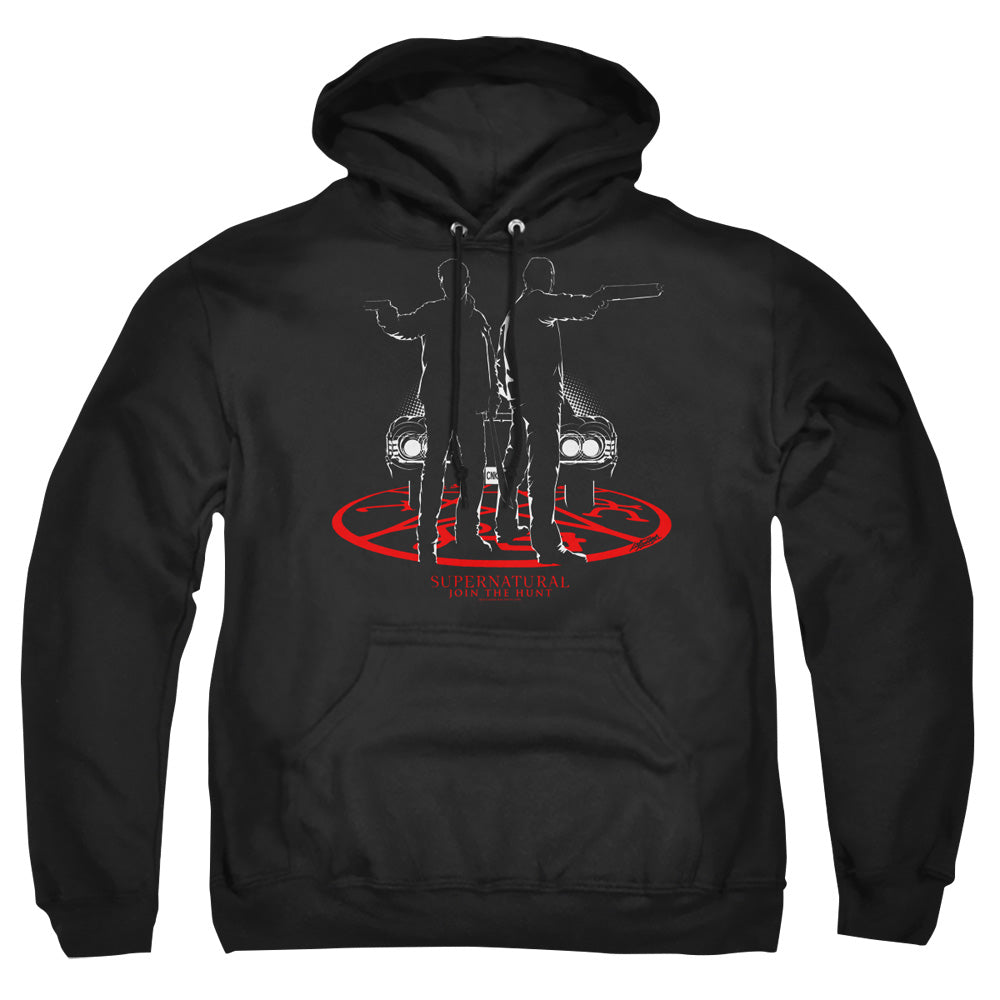 SUPERNATURAL/SILHOUETTES - ADULT PULLOVER HOODIE - BLACK