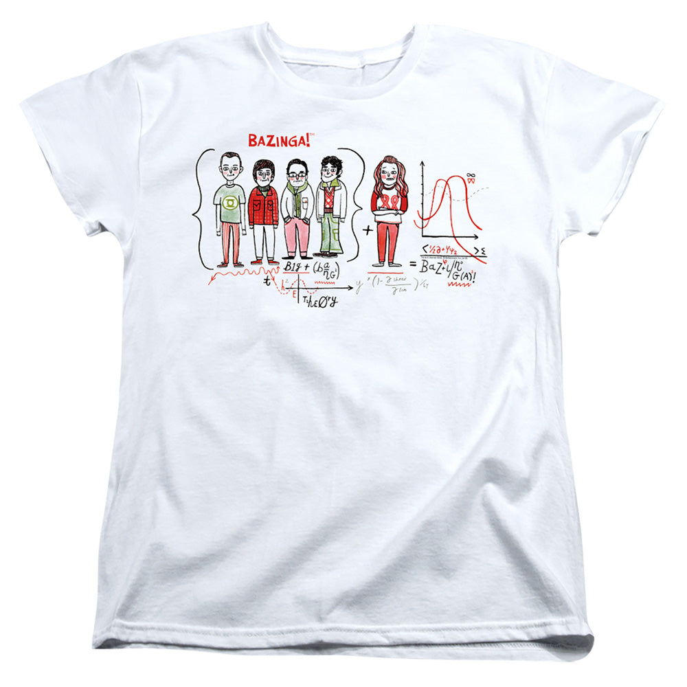 BIG BANG THEORY/BAZINGA EQUATION - S/S WOMENS TEE - WHITE