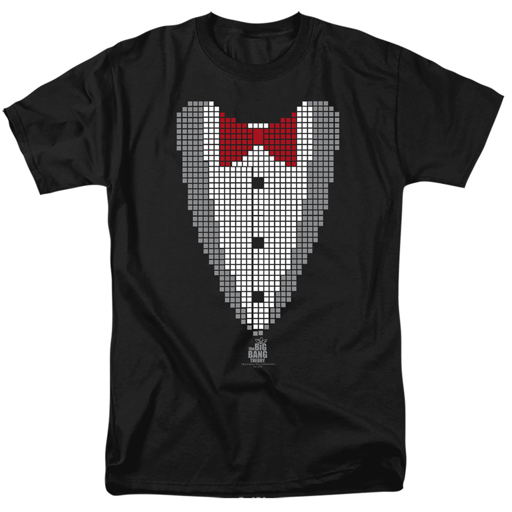 BIG BANG THEORY/PIXELATED TUX - S/S ADULT 18/1 - BLACK