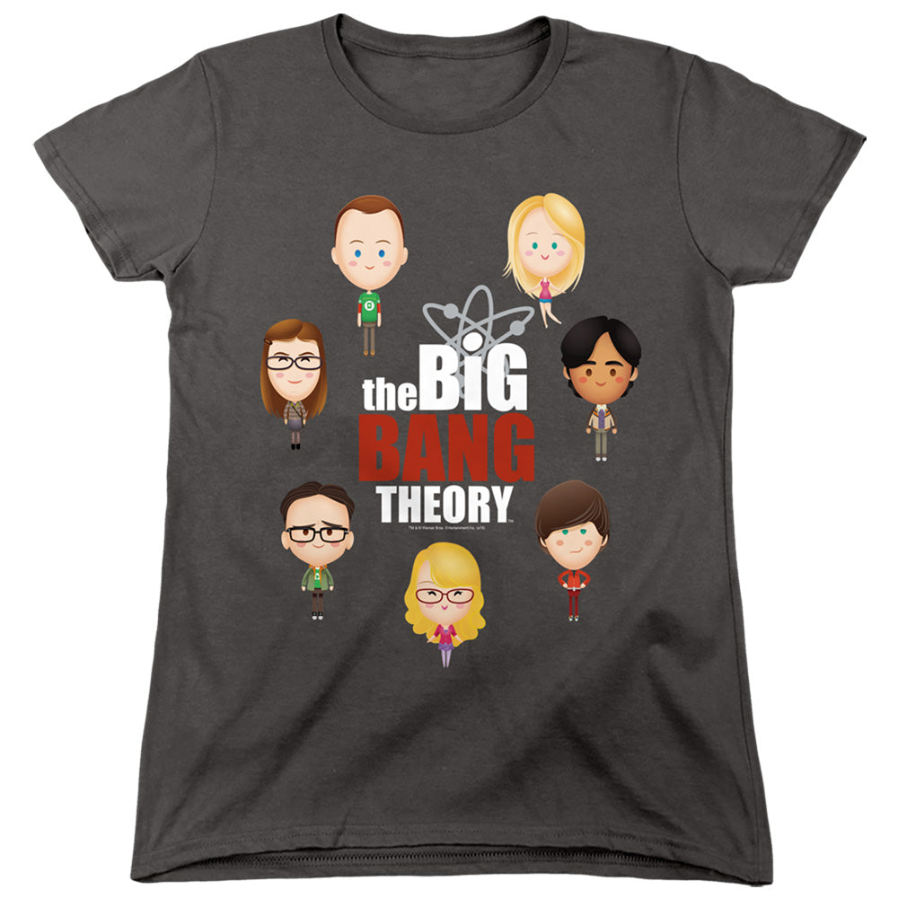 BIG BANG THEORY/EMOJIS - S/S WOMENS TEE - CHARCOAL