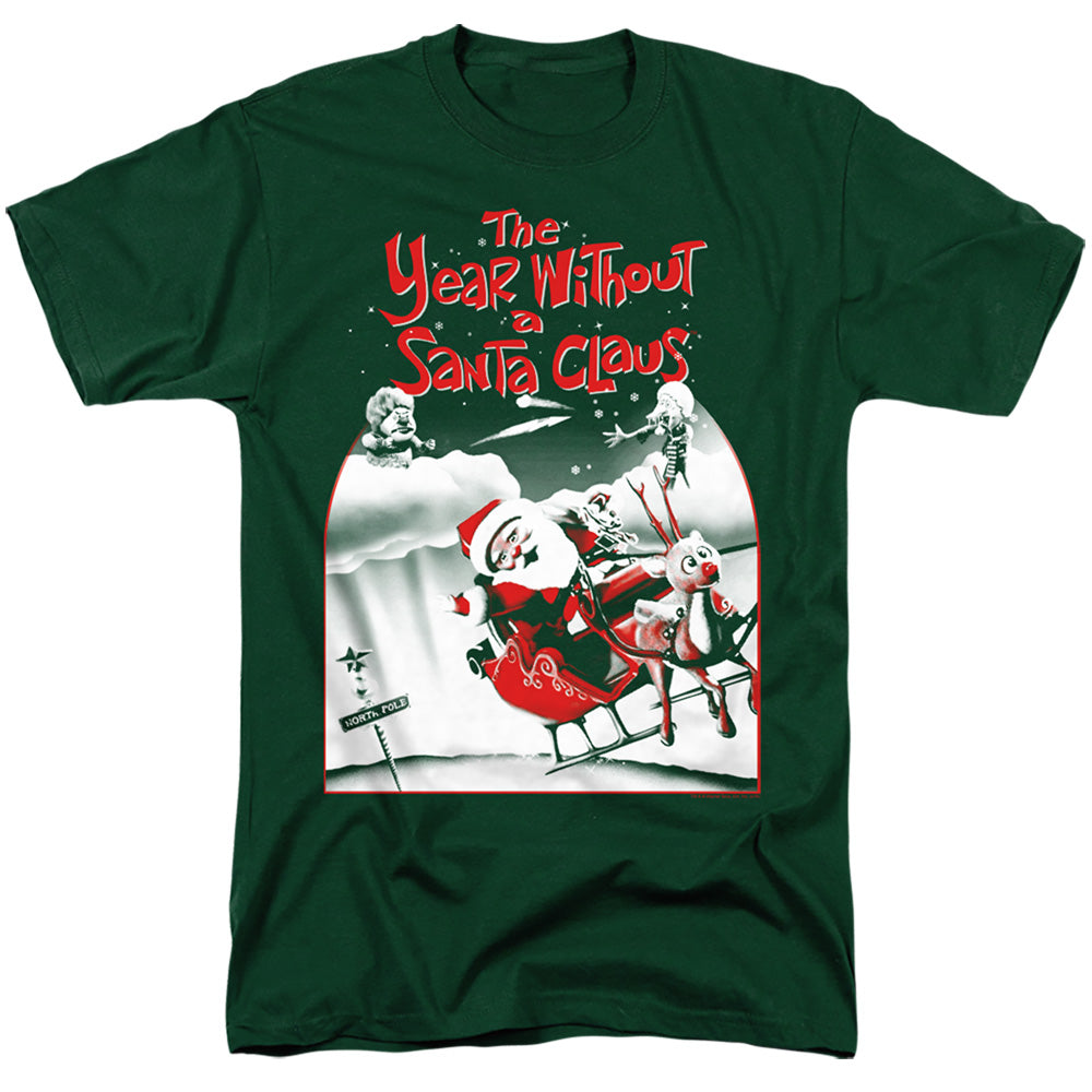 THE YEAR WITHOUT A SANTA CLAUS/SANTA POSTER - S/S ADULT 18/1 - HUNTER GREEN