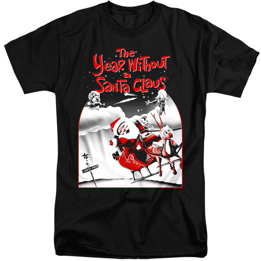 THE YEAR WITHOUT A SANTA CLAUS/SANTA POSTER - S/S ADULT TALL 18/1 - BLACK