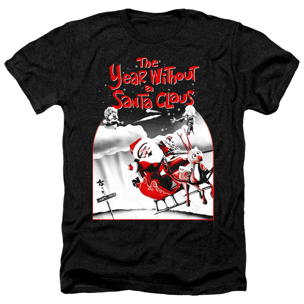 THE YEAR WITHOUT A SANTA CLAUS/SANTA POSTER - ADULT HEATHER - BLACK