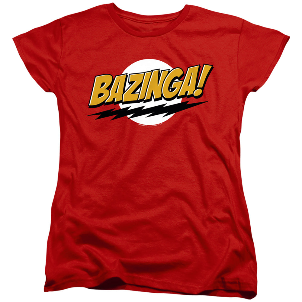 BIG BANG THEORY/BAZINGA - S/S WOMENS TEE - RED