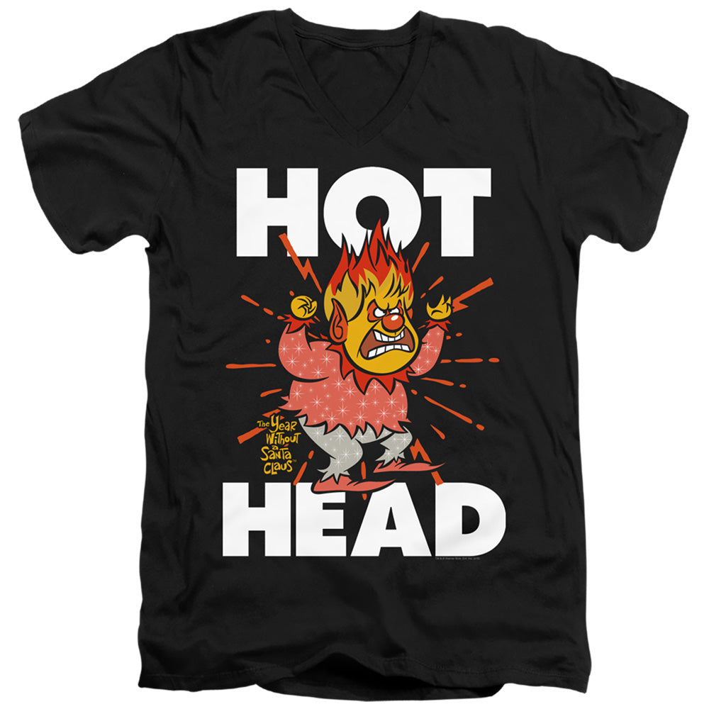 THE YEAR WITHOUT A SANTA CLAUS/HOT HEAD - S/S ADULT V-NECK 30/1 - BLACK