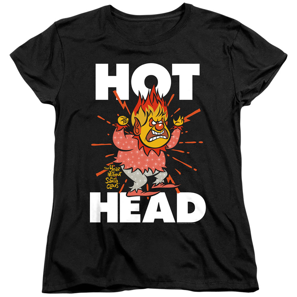 THE YEAR WITHOUT A SANTA CLAUS/HOT HEAD - S/S WOMENS TEE - BLACK
