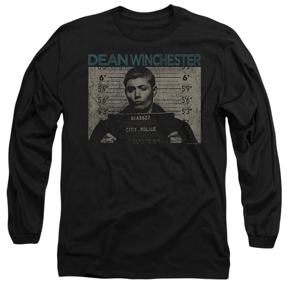 SUPERNATURAL/DEAN MUG SHOT - L/S ADULT 18/1 - BLACK