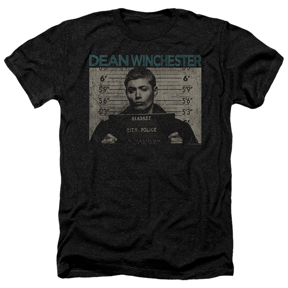 SUPERNATURAL/DEAN MUG SHOT - ADULT HEATHER - BLACK