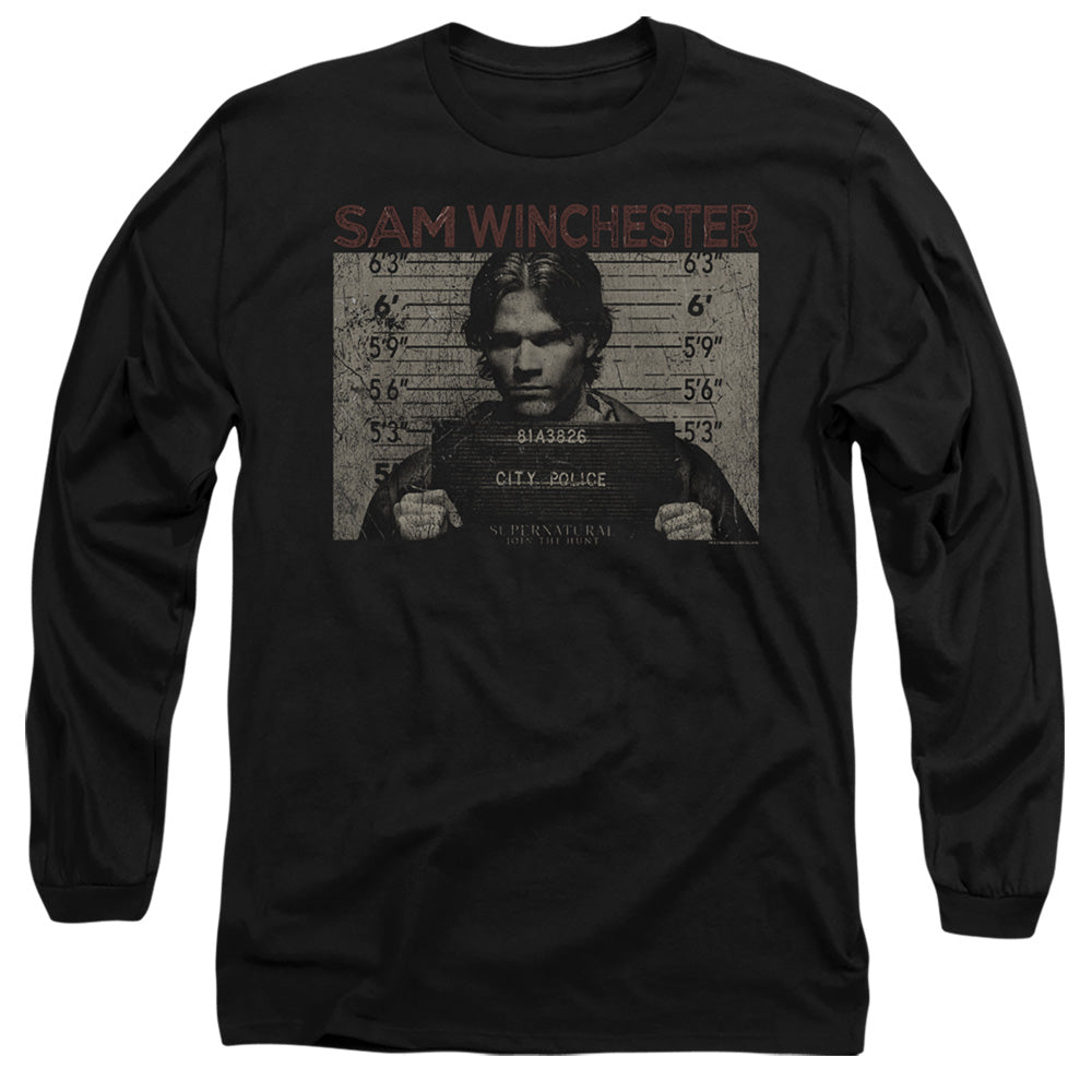 SUPERNATURAL/SAM MUG SHOT - L/S ADULT 18/1 - BLACK