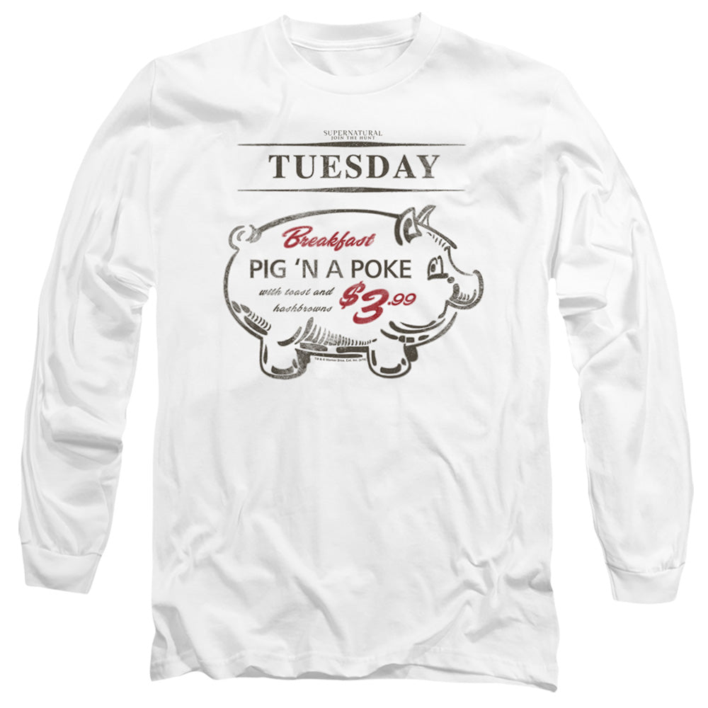 SUPERNATURAL/PIG N POKE - L/S ADULT 18/1 - WHITE