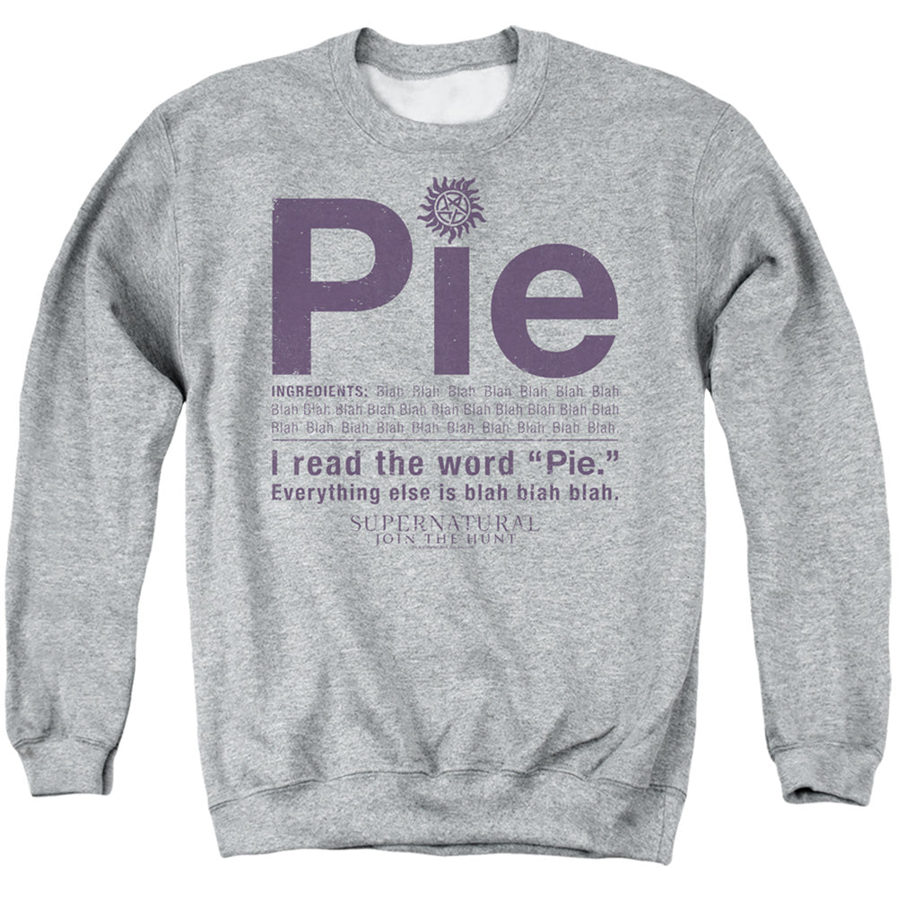 SUPERNATURAL/PIE - ADULT CREWNECK SWEATSHIRT - ATHLETIC HEATHER