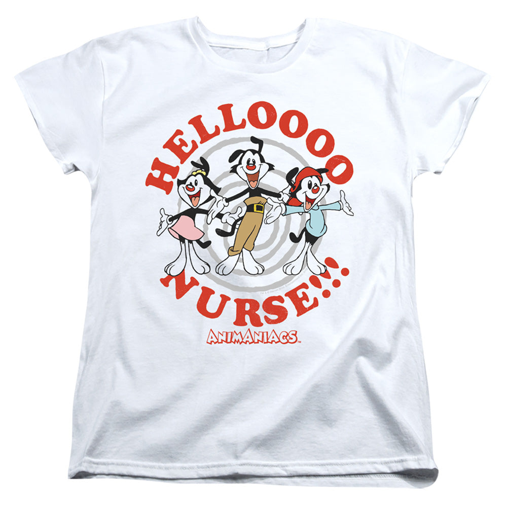 ANIMANIACS/HELLO NURSE - S/S WOMENS TEE - WHITE