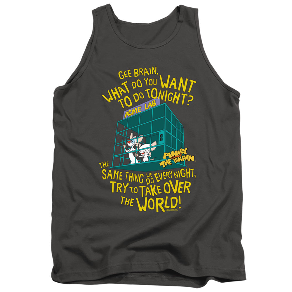 PINKY AND THE BRAIN/THE WORLD - ADULT TANK - CHARCOAL