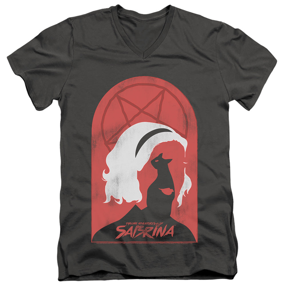 CHILLING ADVENTURES OF SABRINA/SABRINA AND SALEM - S/S ADULT V-NECK 30/1 - CHARCOAL