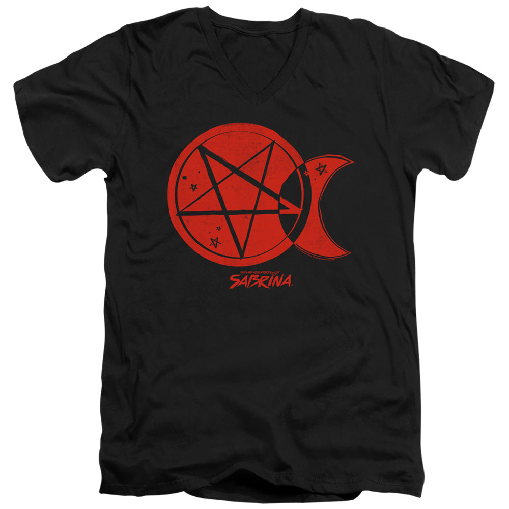 CHILLING ADVENTURES OF SABRINA/DARK MOON - S/S ADULT V-NECK 30/1 - BLACK