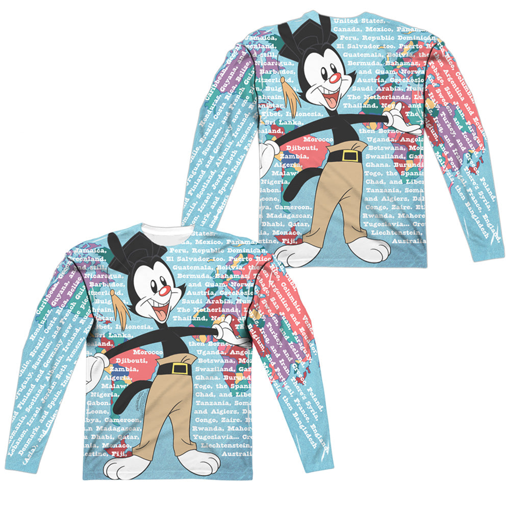 ANIMANIACS/YAKKO WORLD (FRONT/BACK PRINT) - L/S ADULT POLY CREW  - MULTI