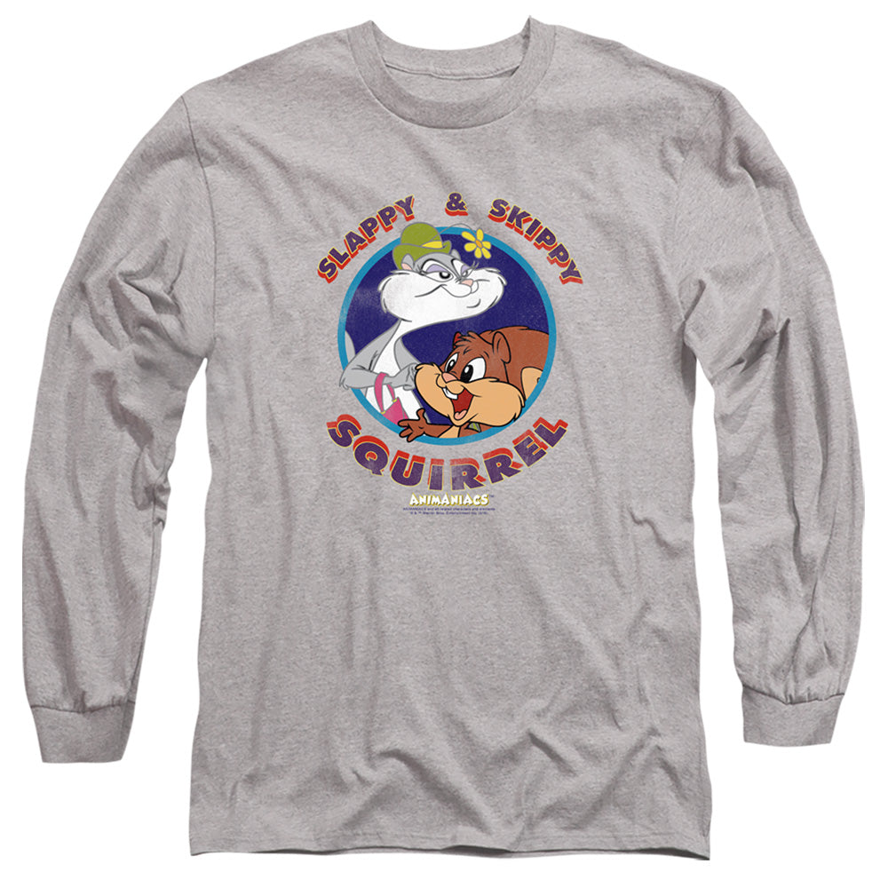 ANIMANIACS/SLAPPY AND SKIPPY SQUIRREL - L/S ADULT 18/1 - ATHLETIC HEATHER