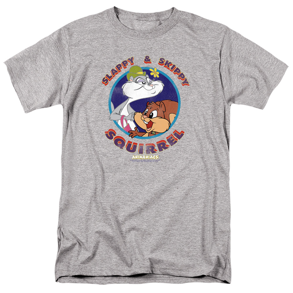 ANIMANIACS/SLAPPY AND SKIPPY SQUIRREL - S/S ADULT 18/1 - ATHLETIC HEATHER