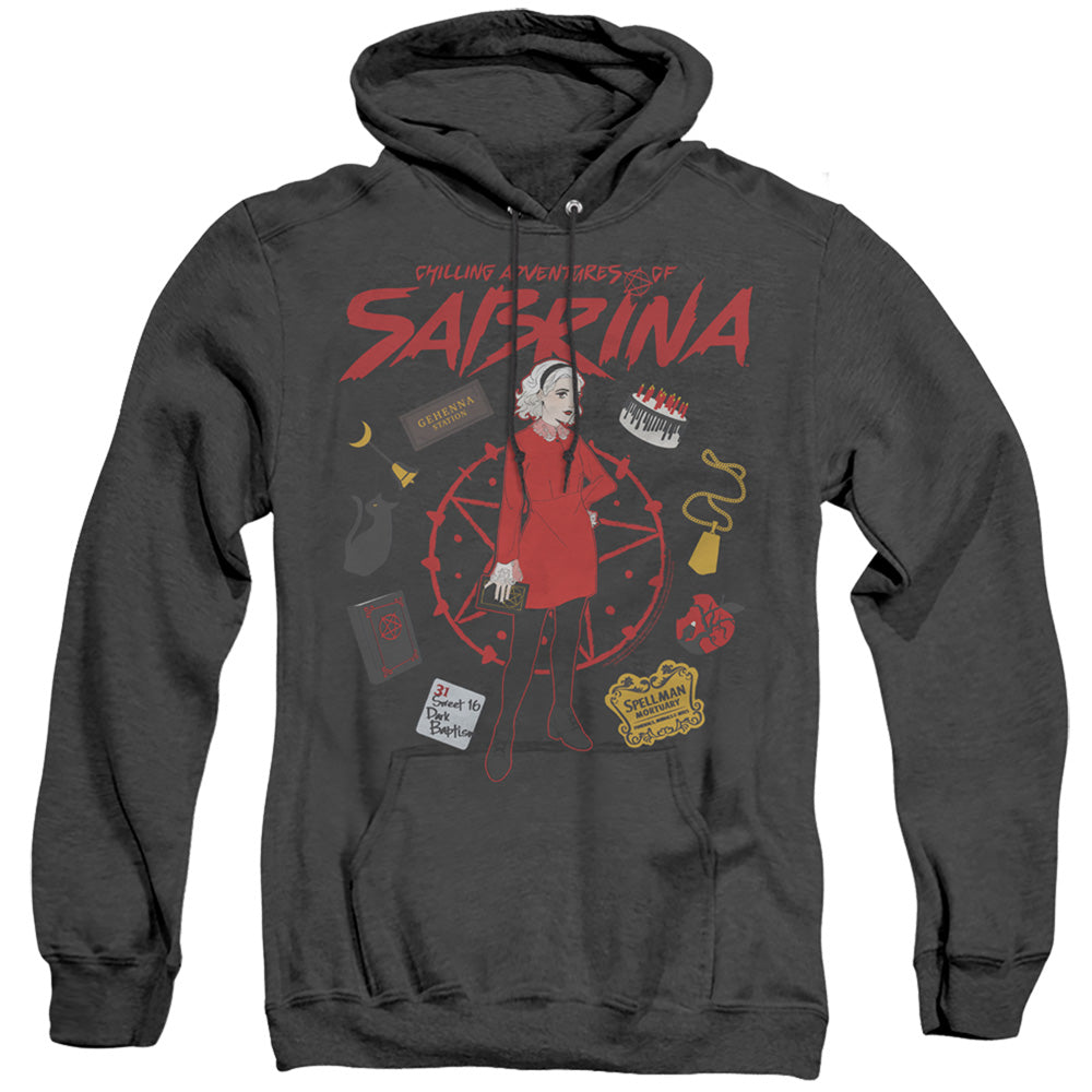 CHILLING ADVENTURES OF SABRINA/CIRCLE - ADULT HEATHER HOODIE - BLACK