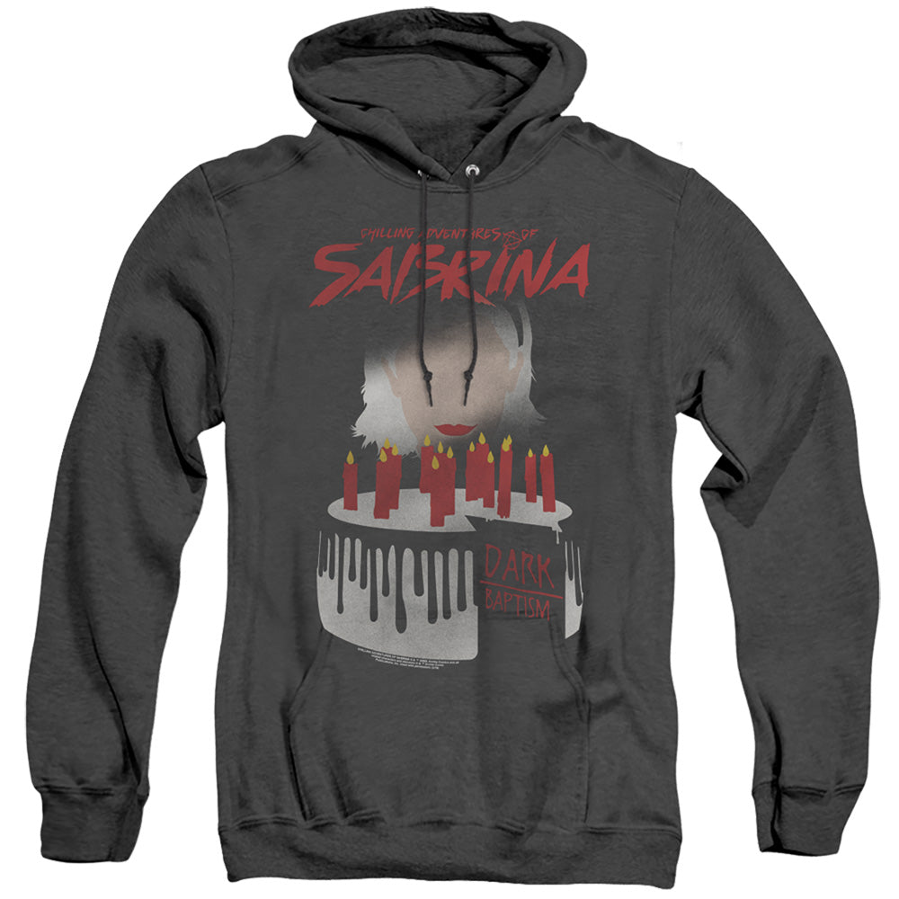CHILLING ADVENTURES OF SABRINA/DARK BAPTISM - ADULT HEATHER HOODIE - BLACK