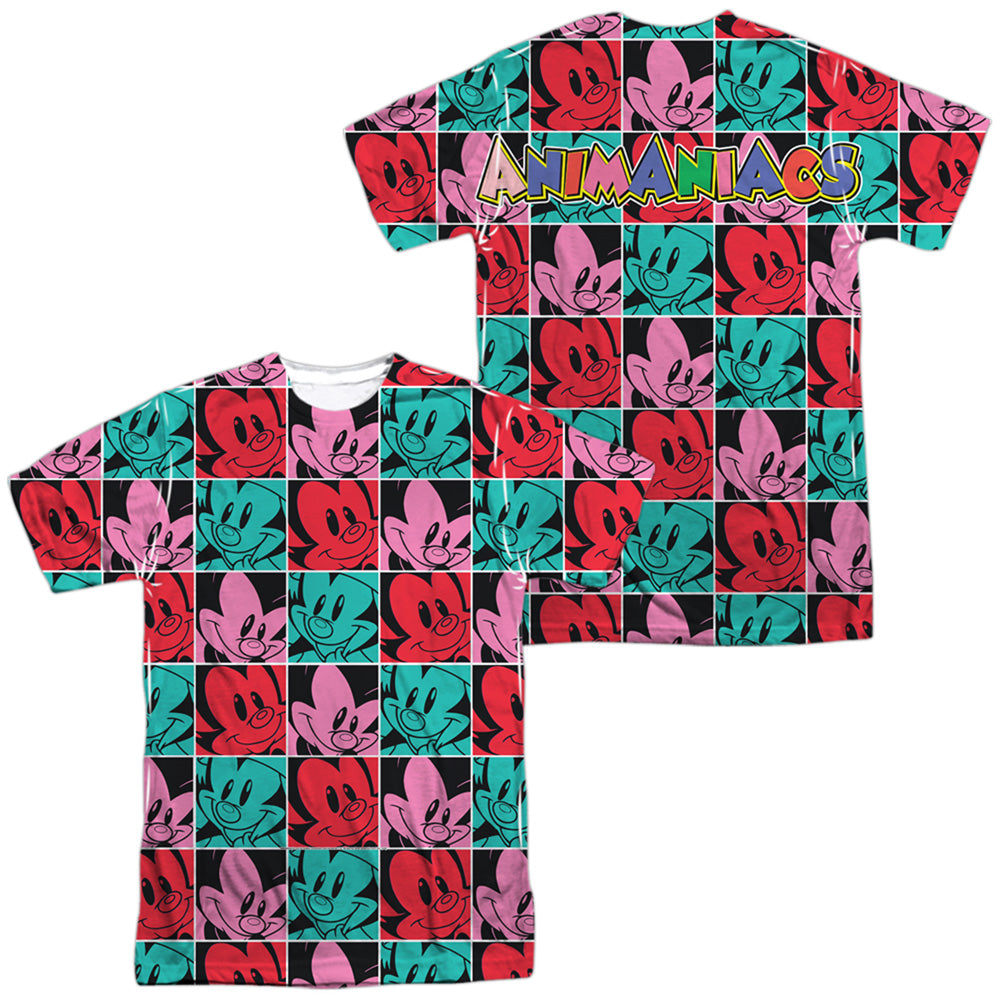 ANIMANIACS/SQUARES (FRONT/BACK PRINT) - S/S ADULT POLY CREW - MULTI